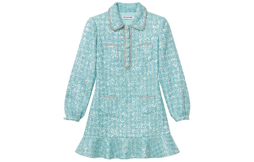 

Self-portrait Женское платье с длинным рукавом Self portrait зеленый смешанный цвет