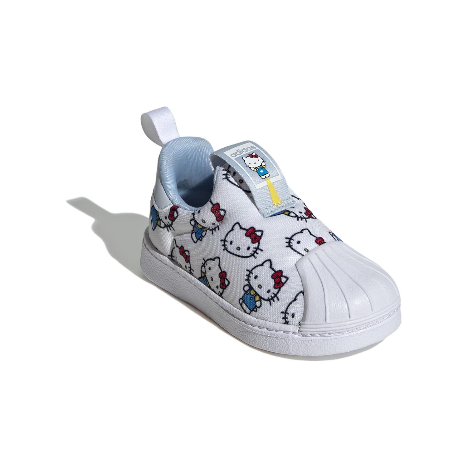 Кроссовки Adidas Hello Kitty X Superstar 360 I 'White Allover Print', белый/голубой — фото 2