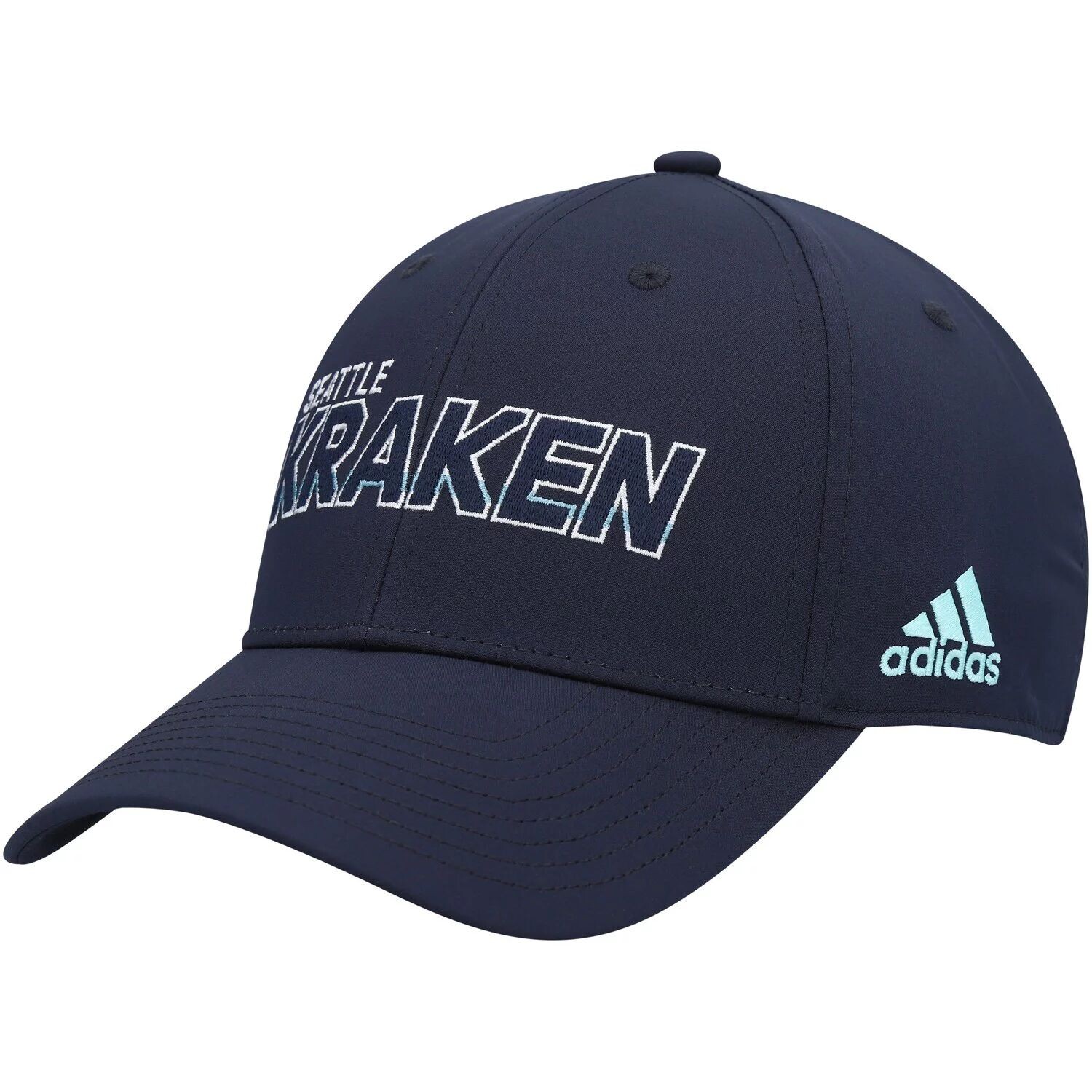 

Мужская кепка Adidas Deep Sea Blue Seattle Kraken Team Bar Flex Hat