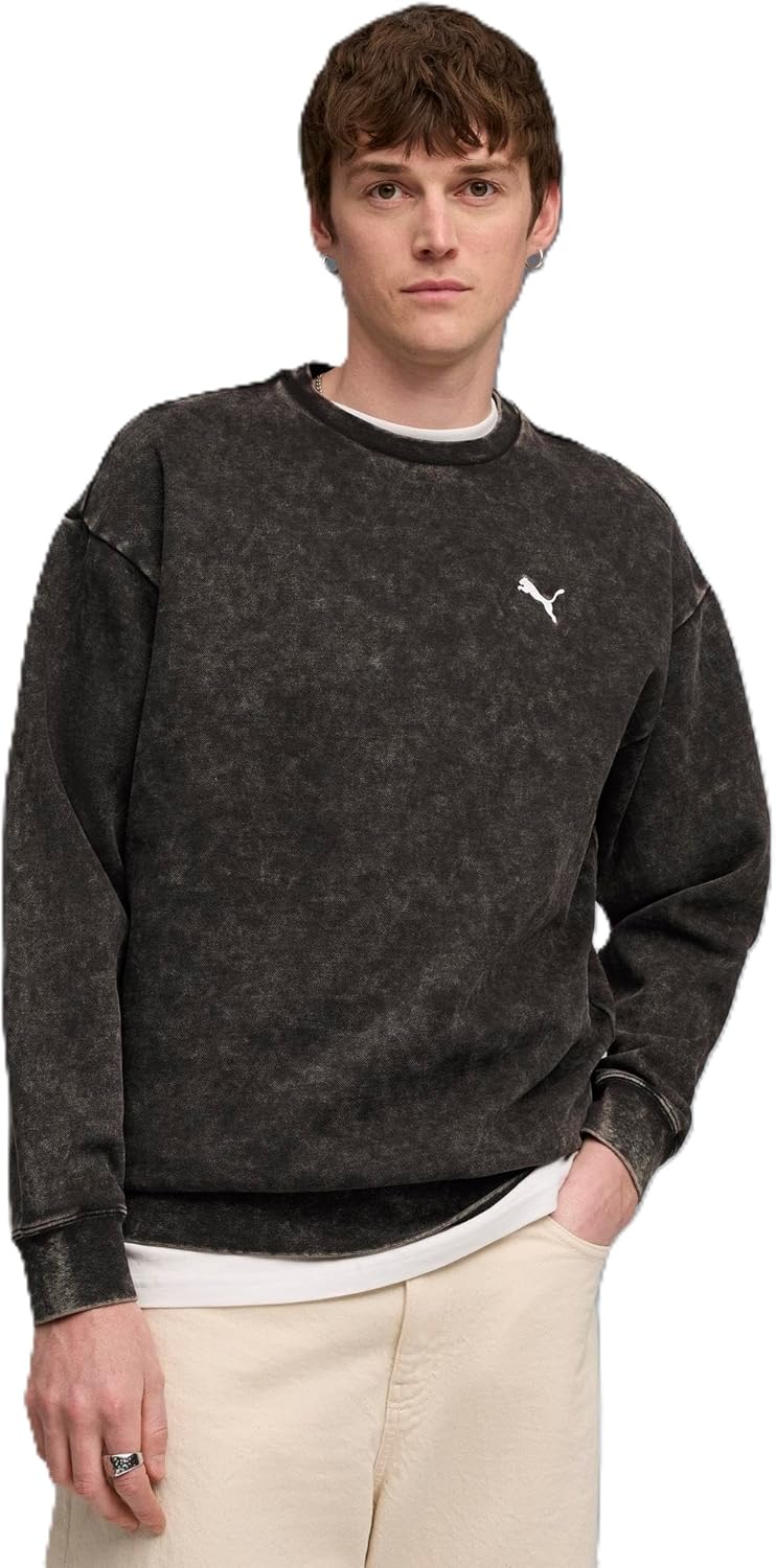 

Мужская повседневная спортивная толстовка Puma FL 690921, на флисовой подкладке, свободного кроя, с круглым вырезом, черный