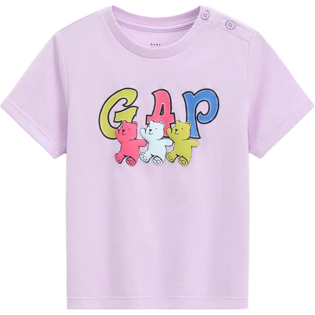 Футболка для детей с круглым вырезом GAP, светло-фиолетовый