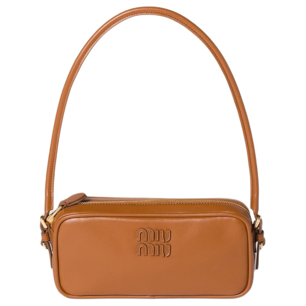 

MIU MIU Кожаная сумка через плечо малая женская коньячная