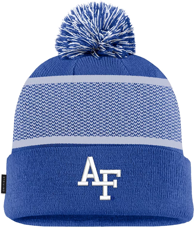 

Синяя шапка с вязанными манжетами и помпонами из ТПУ Nike для взрослые Air Force Falcons