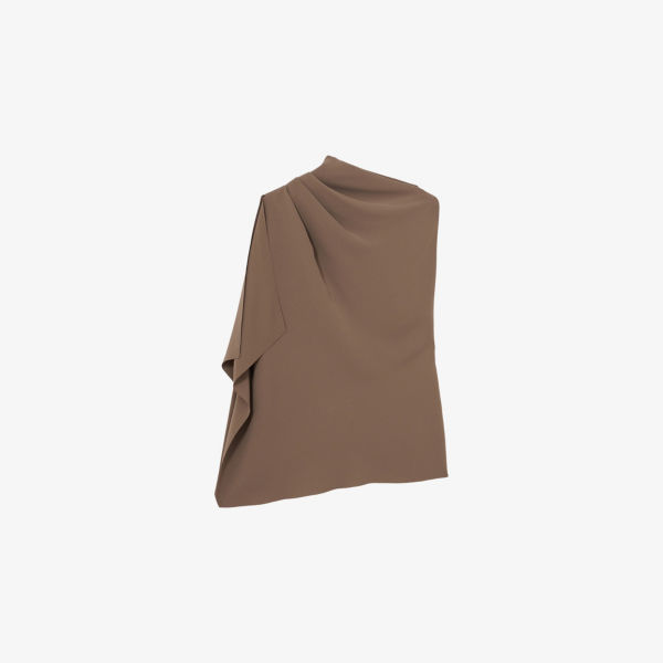 

Топ Elle с драпировкой и одним плечом Reiss, цвет mink