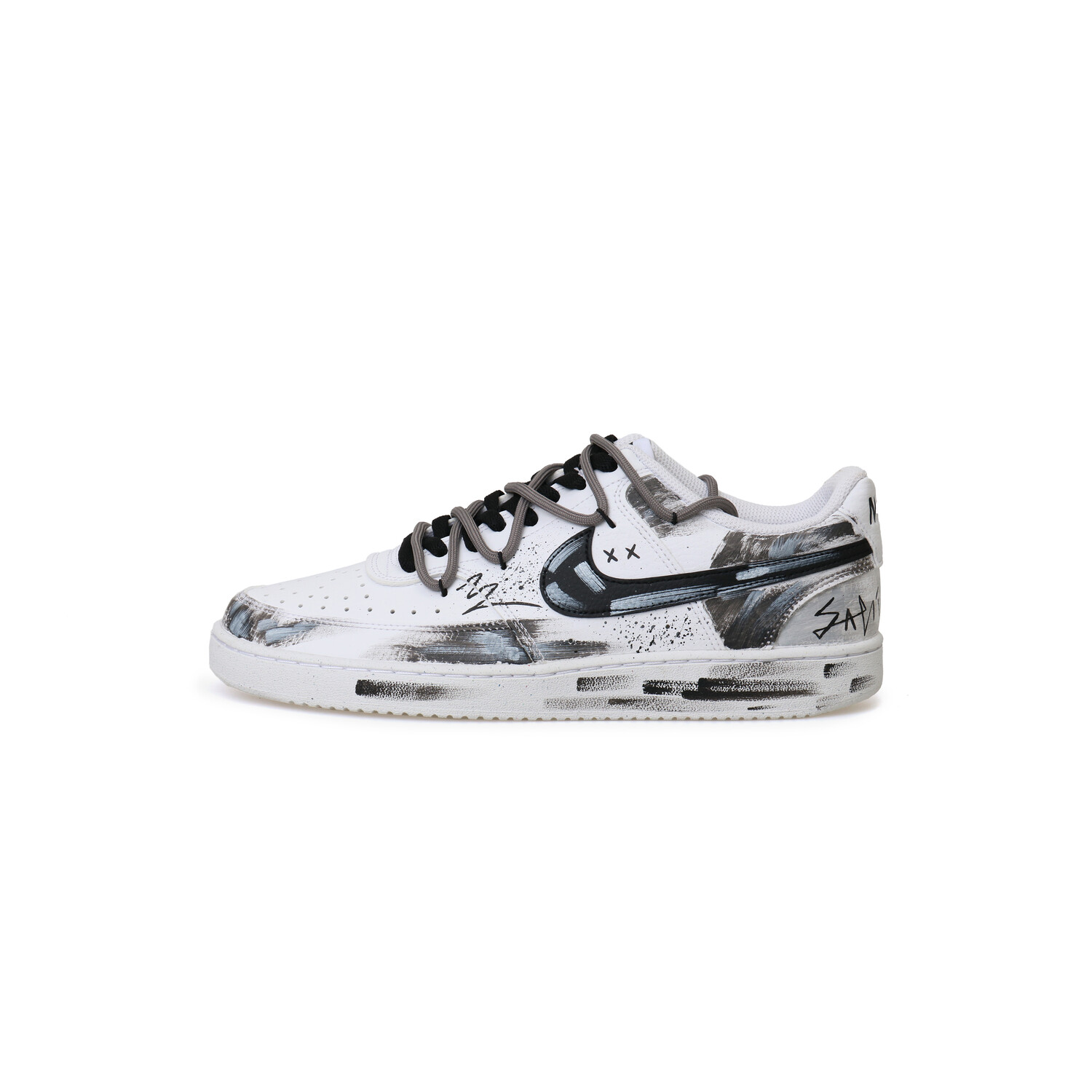 

Кроссовки Nike Court Vision Low Skateboarding Shoes Men Low-top Grey/black/white, черный