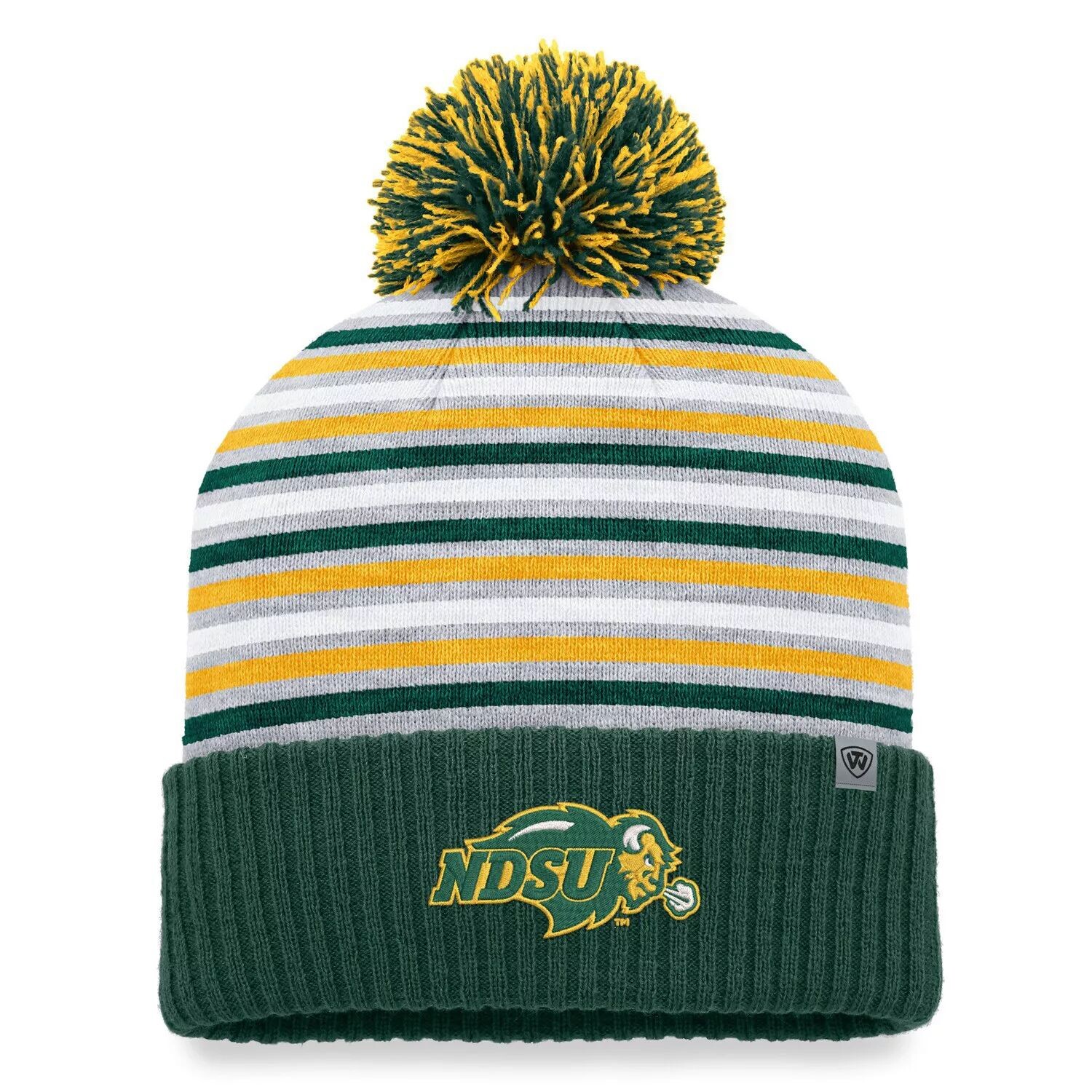 

Мужская зеленая вязаная шапка с манжетами и помпоном Top of the World NDSU Bison Dash