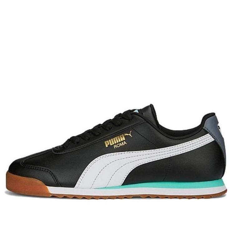 

Кроссовки PUMA Roma Basic Plus 'Black White Mint', черный