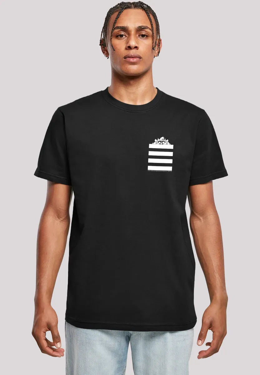

Футболка F4NT4STIC "Looney Tunes Taz Stripes Faux Pocket", принт, черный