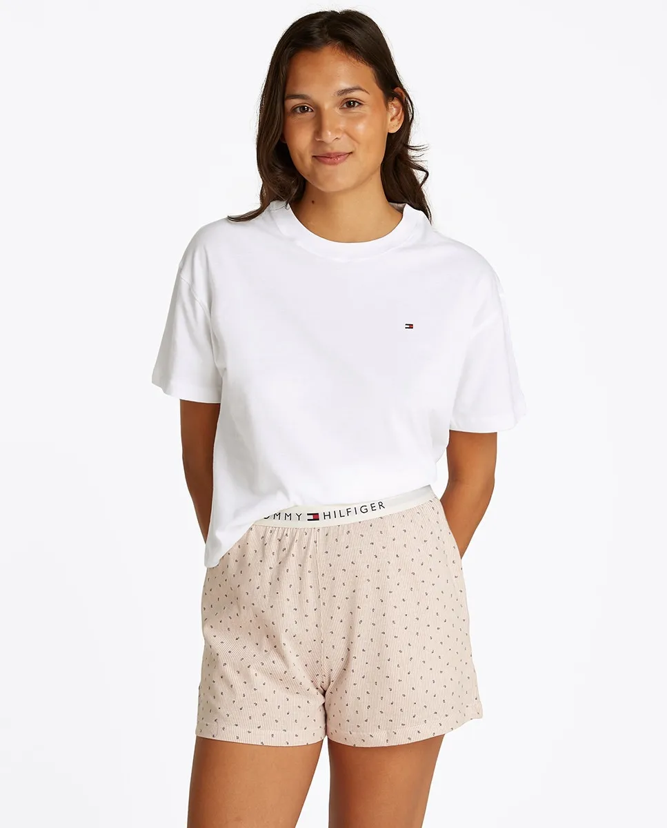 

Короткий пижамный комплект из хлопка Tommy Hilfiger, белый