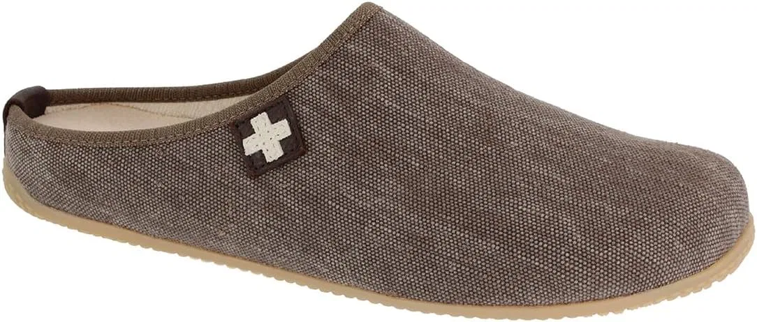 Женские и мужские домашние тапочки Living Kitzbühel - Jute Cotton Summit Cross, съемная кожаная стелька, нескользящая подошва из натурального каучука, Wood