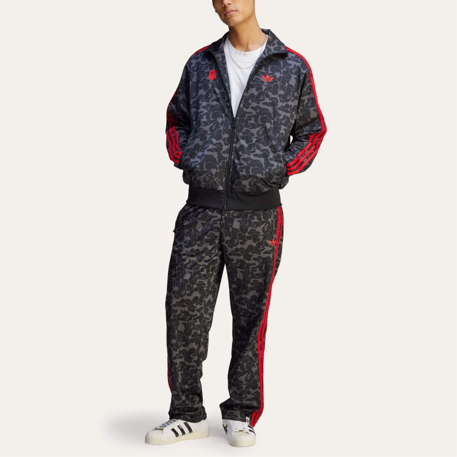 Adidas Originals Свитшот Adidas X Bape Firebird, Red Black — фото 4