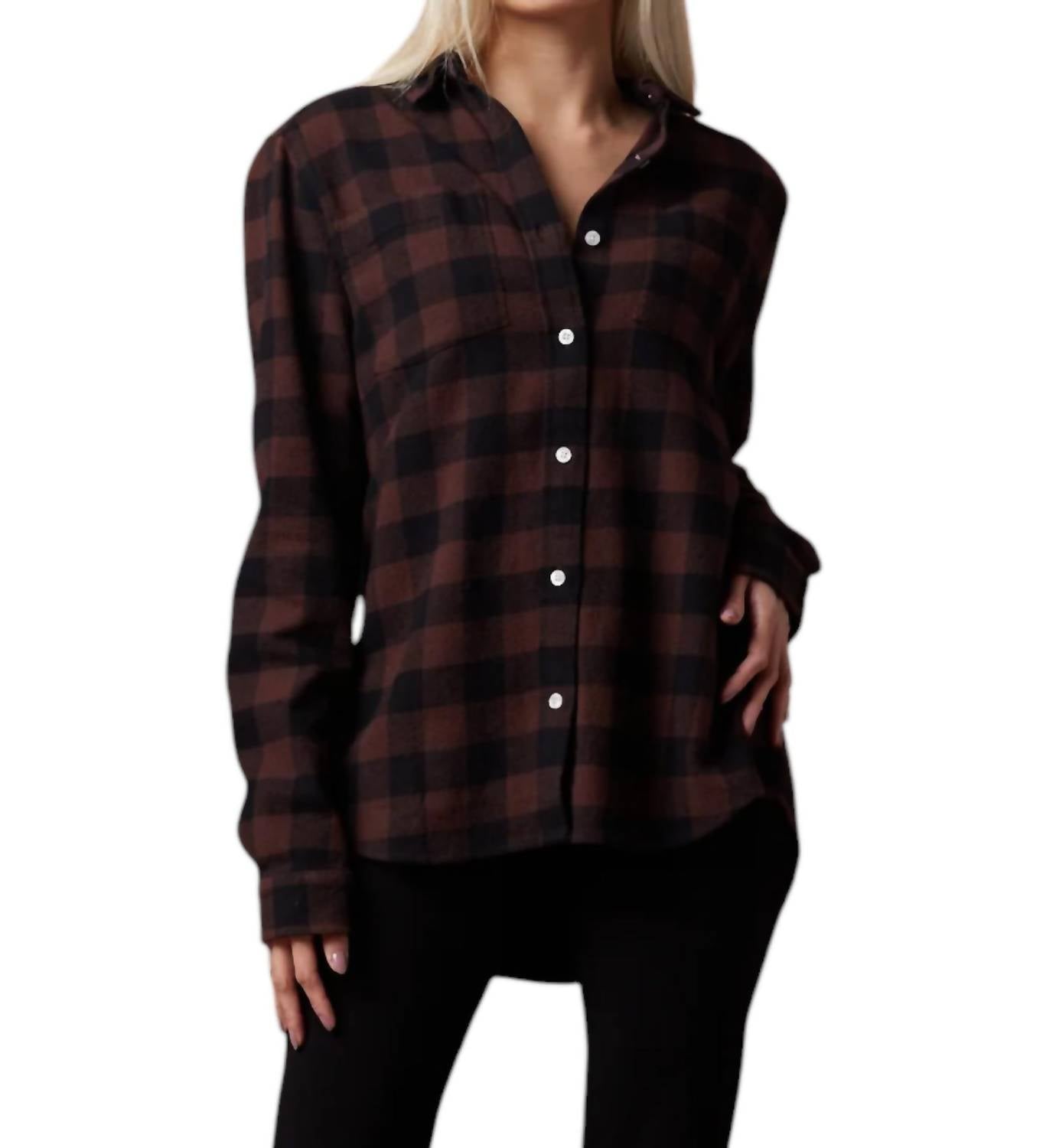 

Рубашка Shiloh Unisex Plaid в цвете Espresso Known Supply
