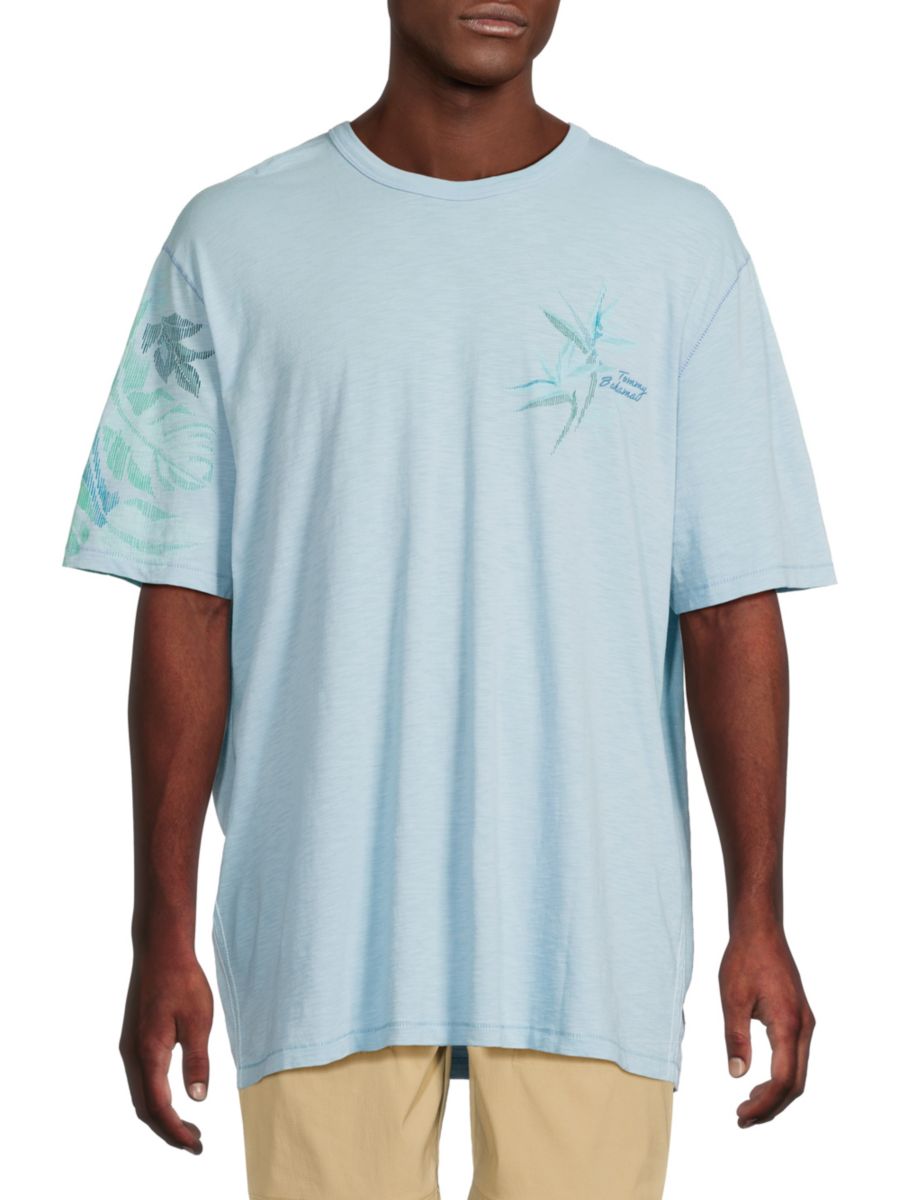 

Футболка из хлопка с принтом Размытые лозы Tommy Bahama, цвет Chambray Blue