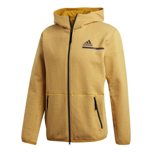 

Куртка adidas Zne Fz M Winter Solid Color Fleece Lined Stay Warm Hooded Jacket, желтый