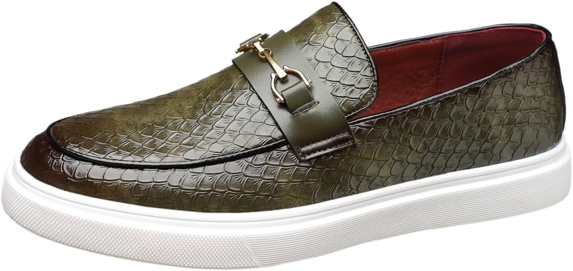 

Мужские осенне-зимние модные кожаные туфли больших размеров - удобная толстая подошва, элегантный стиль, подходят для официальной одежды Clolinde, зеленый