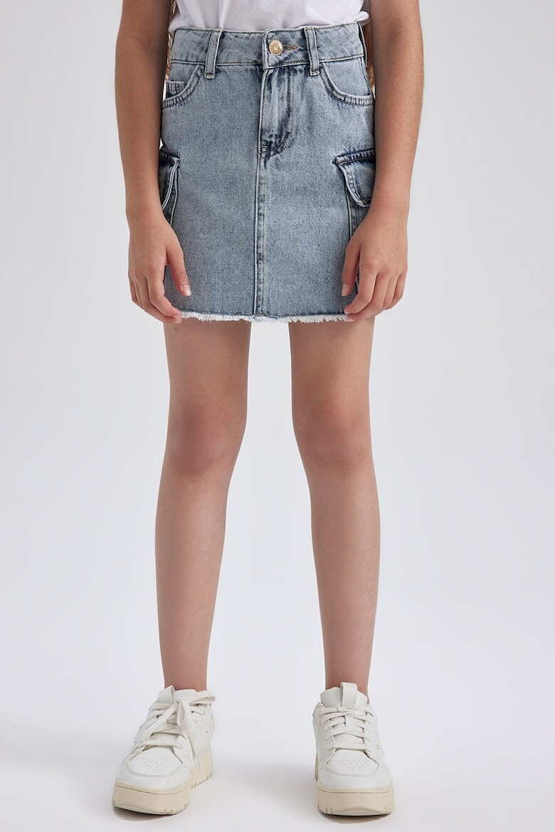 

Джинсовая юбка с необработанными концами Defacto, синий