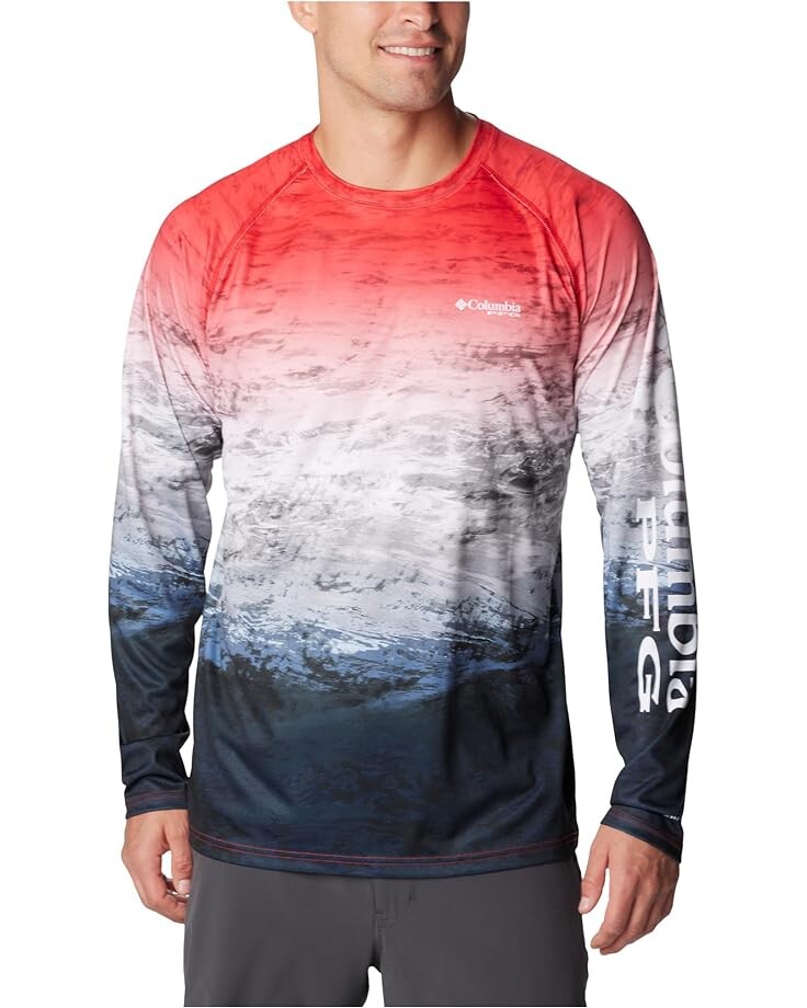 

Рубашка Columbia Super Terminal Tackle Long Sleeve, цвет Red Spark Deepsea Fade