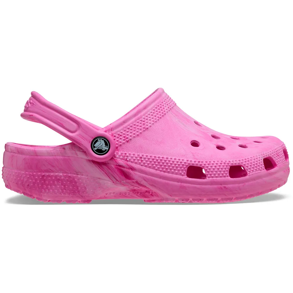 

Классические сабо Crocs с мраморным рисунком, выполненным в акварельной технике, розовый