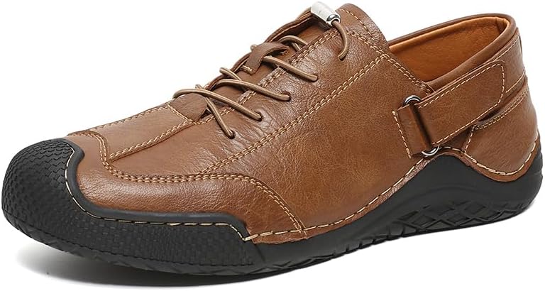 

Мужские повседневные деловые туфли Легкие комфортные лоферы Кожаные оксфорды Нескользящие для ходьбы и вождения Asifn, хаки