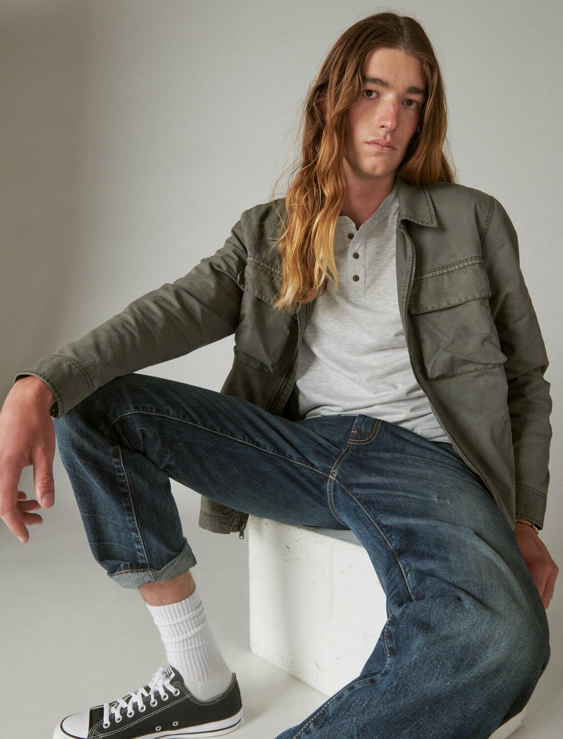 

Мужская куртка-рубашка Lucky Brand на флисовой подкладке, черный