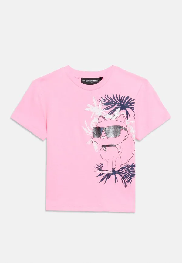 Футболка с принтом Karl Lagerfeld Kids, Pink — фото 3