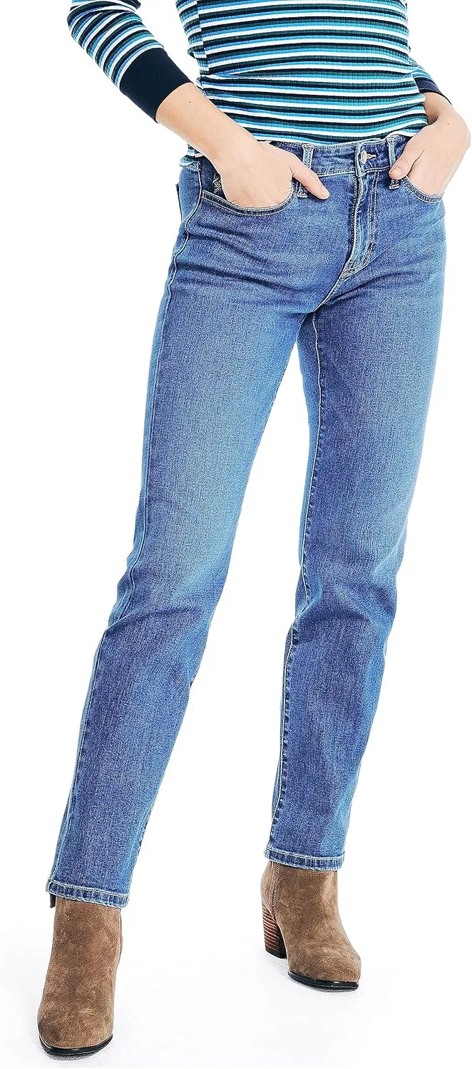 

Nautica Women's Nautica Sustainably Crafted True Flex Mid-Rise Straight Denim
