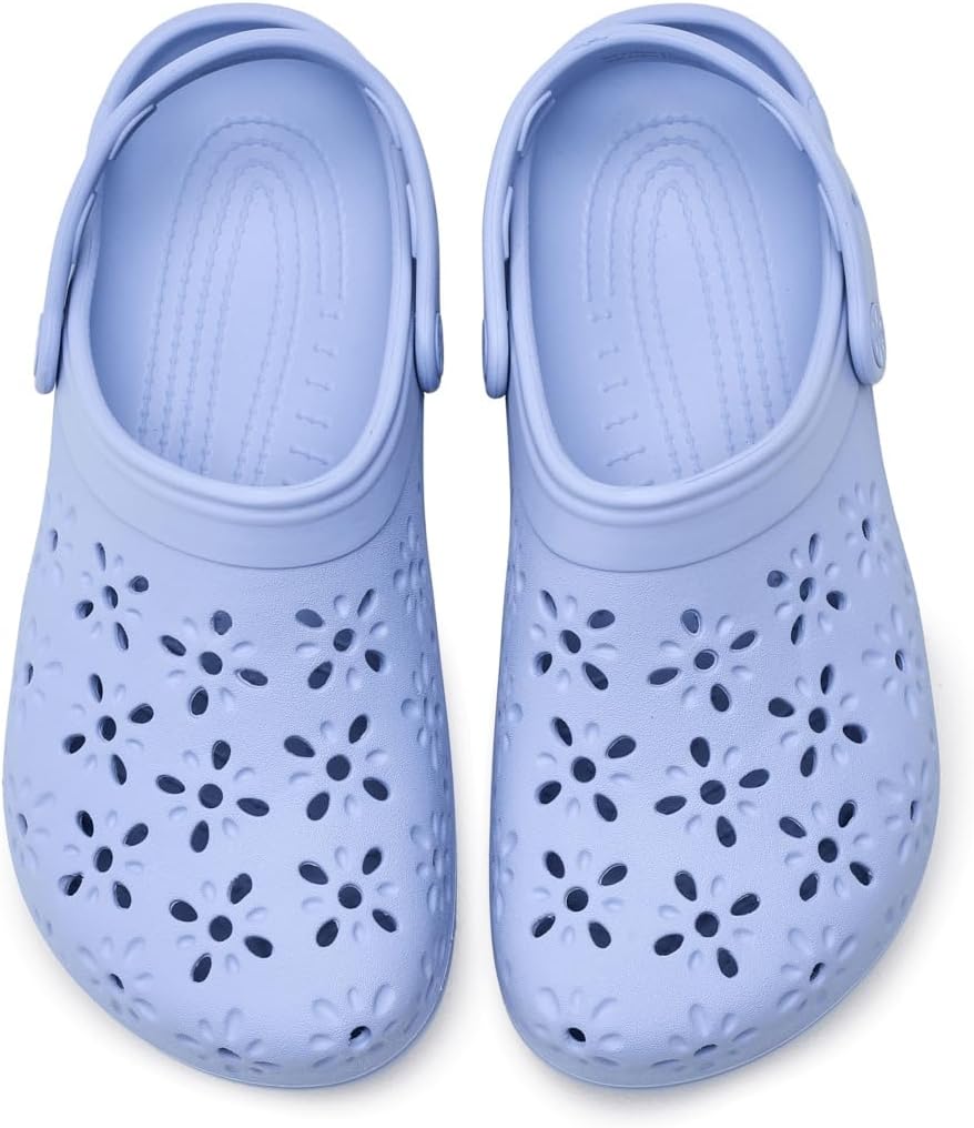 Унисекс сабо Crocs Classic с цветочным принтом, синий — фото 2