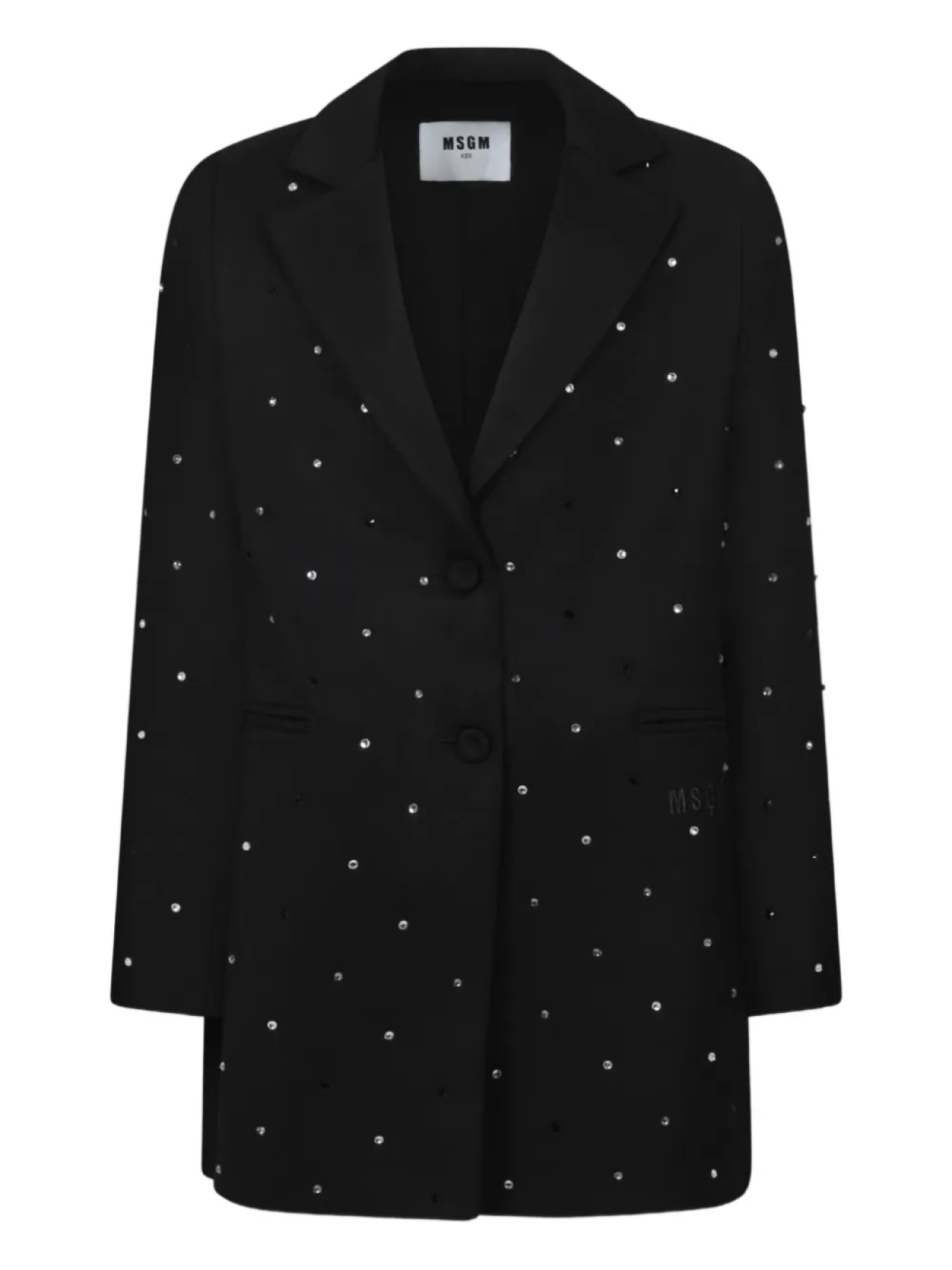 

Детский блейзер MSGM, украшенный кристаллами MSGM Kids, черный