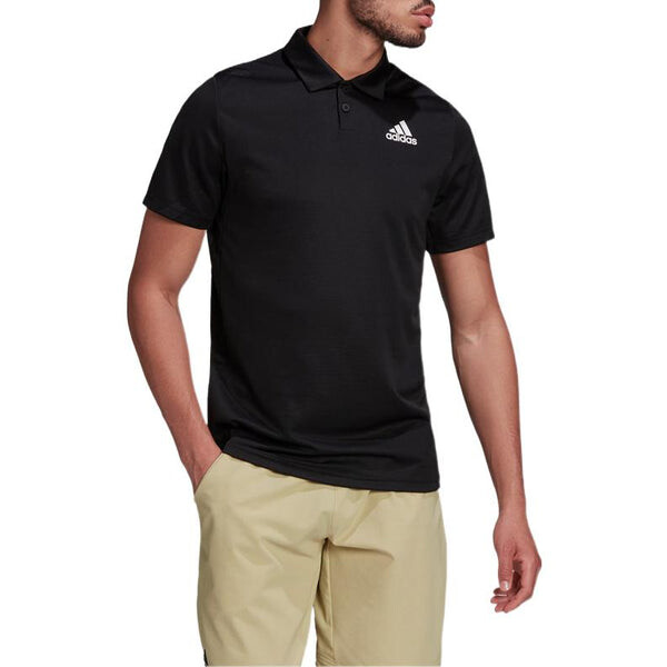 Футболка adidas Solid Color Tennis Sports Short Sleeve Polo Shirt Black, мультиколор — фото 2