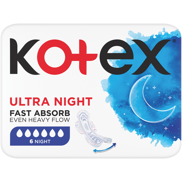 

Гигиенические прокладки, 6 шт./1 упаковка. Kotex Ultra night single