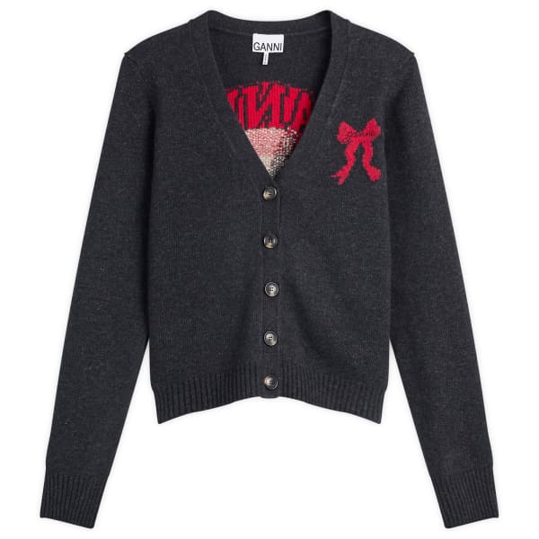 

Шерстяной кардиган с графическим принтом Ganni, Phantom