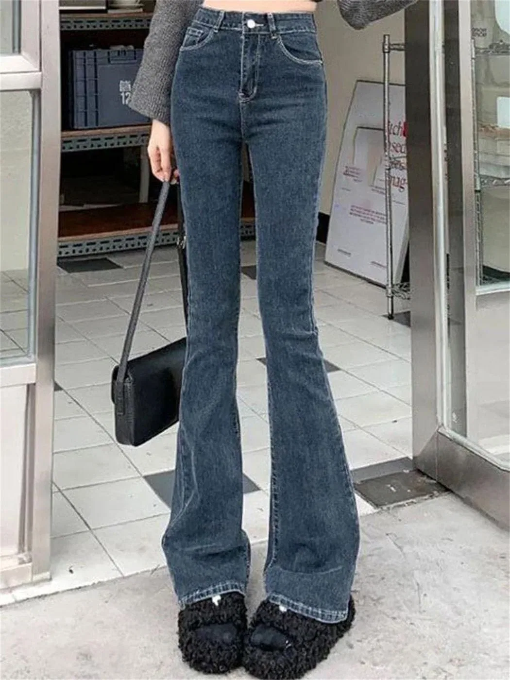 Джинсы клеш Women Boot Cut Denim Bell Bottom Trousers High Waist Daily, 3 — фото 3