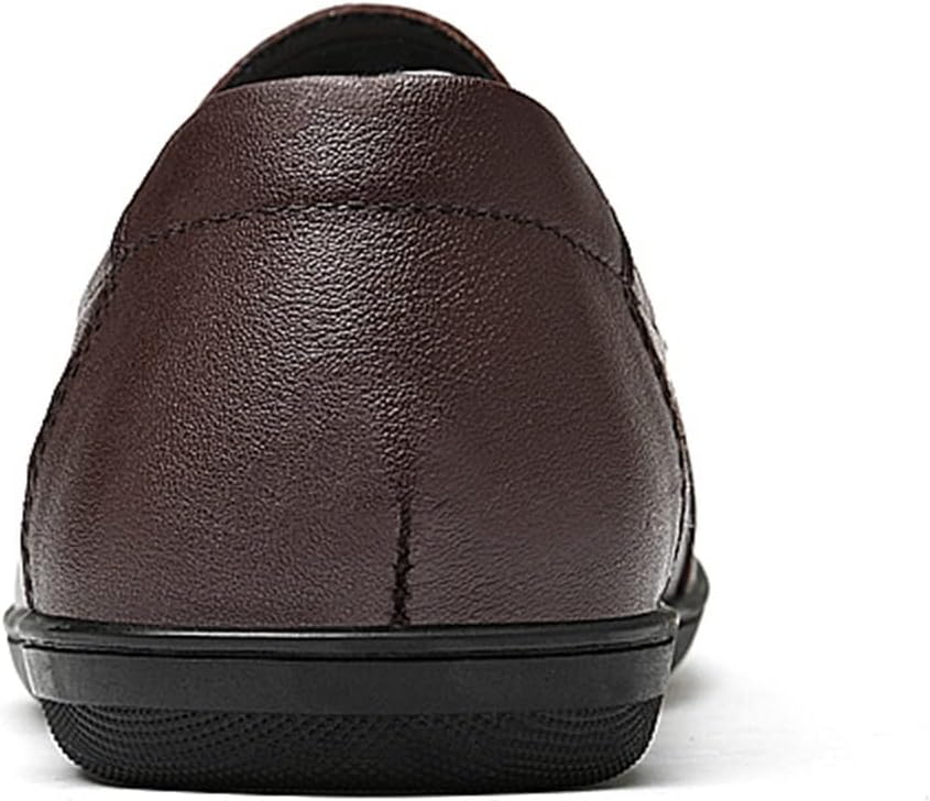 Мужские мокасины XTYPE Loafer, кеды для вождения из натуральной кожи, с отделочной строчкой, круглым носком, перфорированным вариантом, на плоской подошве, гибкие, устойчивые, для вождения, без шнурков (Цвет: черный перфорированный, Размер: 8.5) — фото 4