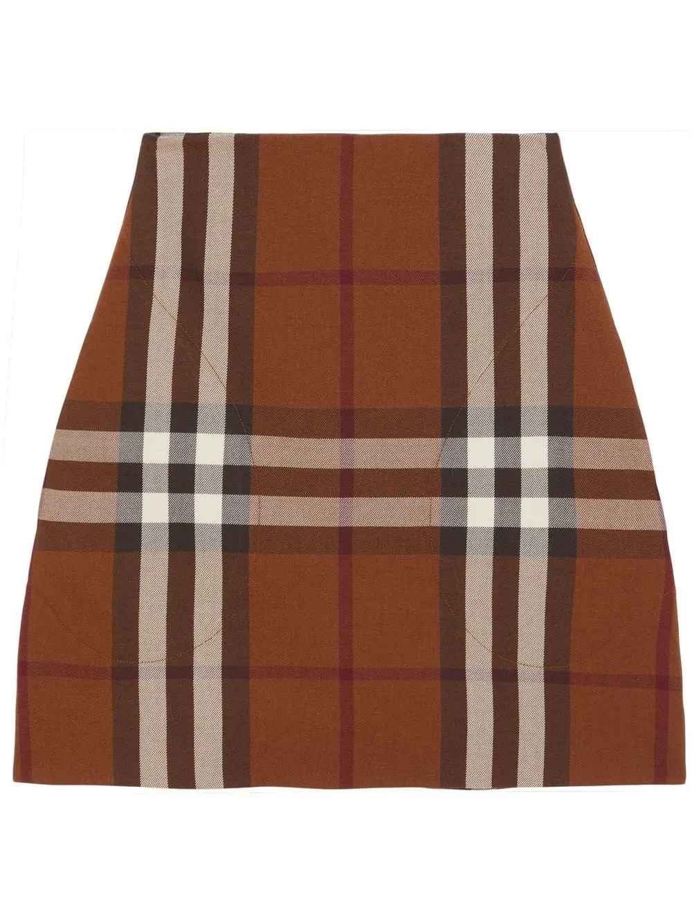 

Клетчатая юбка из смесовой шерсти Burberry, коричневый