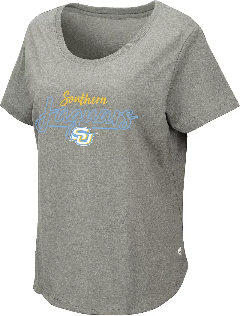 

Женская серая футболка с круглым вырезом Colosseum Southern University Jaguars