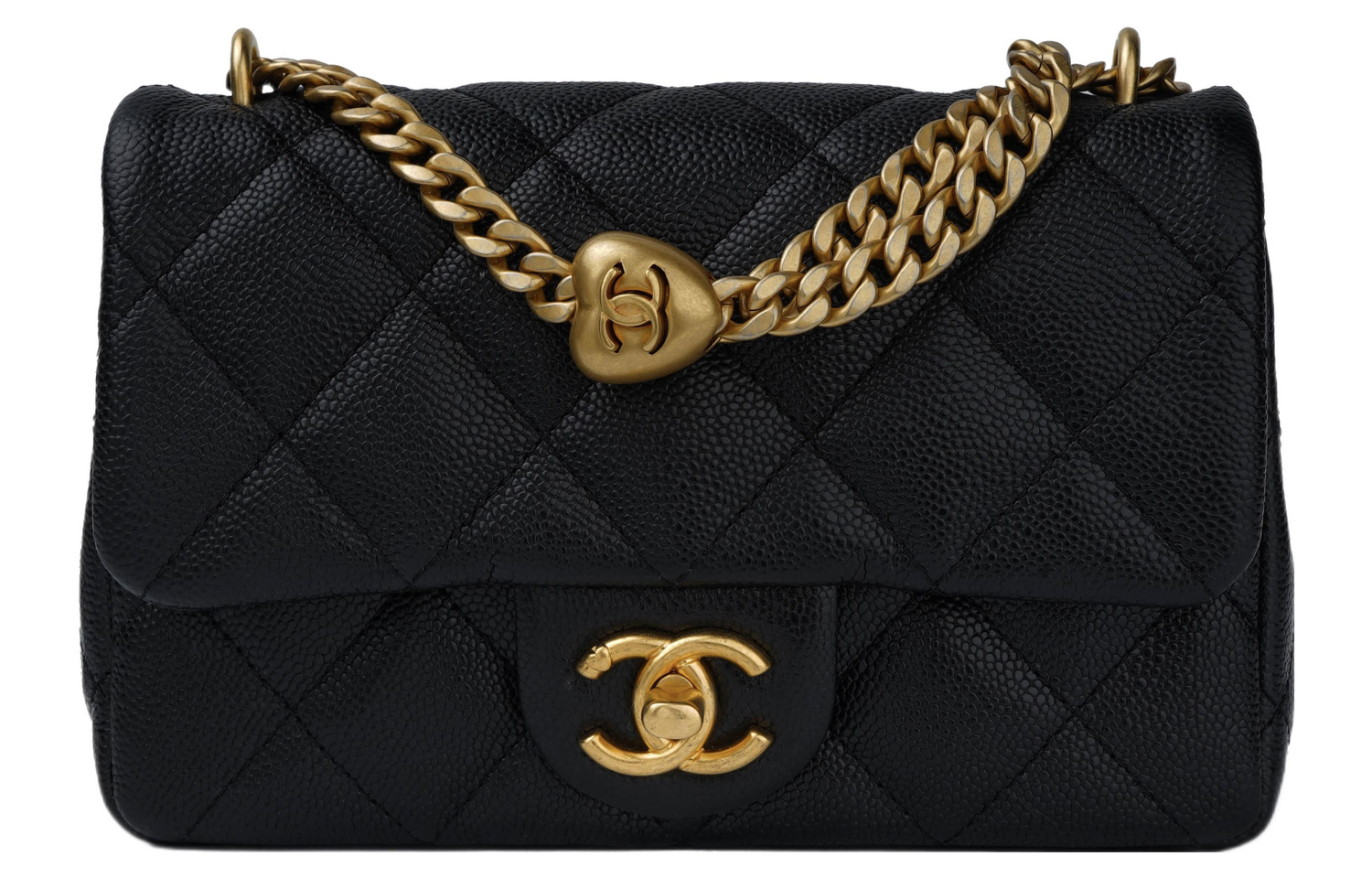 

CHANEL Сумка через плечо на цепочке из тисненой кожи с принтом зерно