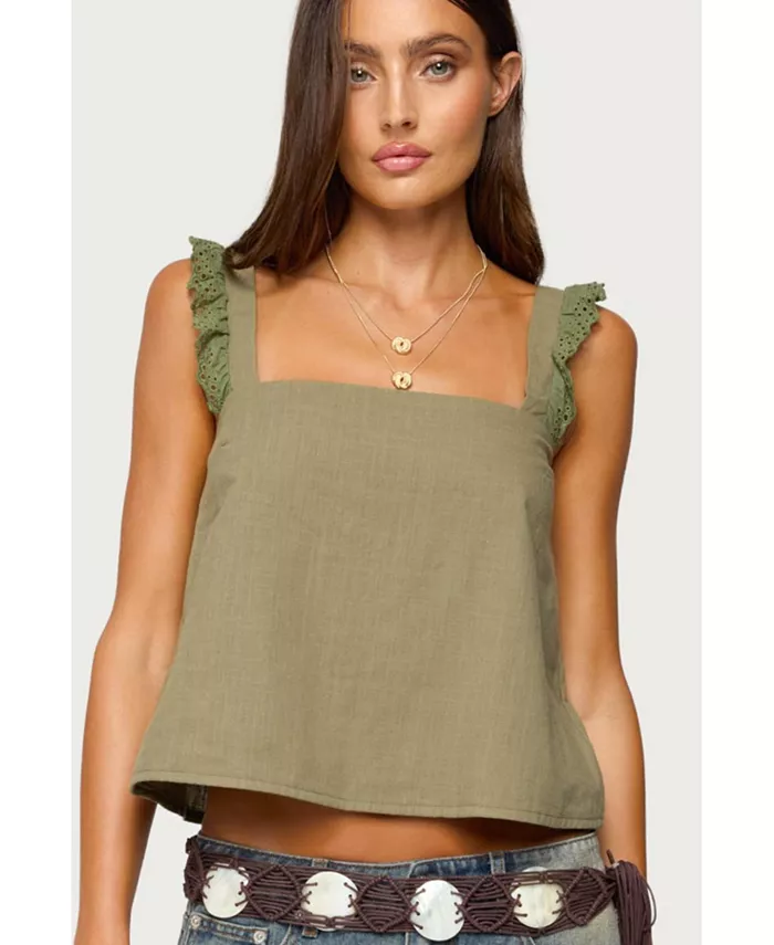 

Женский льняной топ Viviana Edikted, зеленый