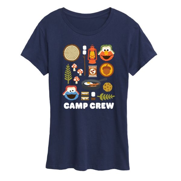 

Женская футболка с принтом Sesame Street Camp Crew Licensed Character, синий