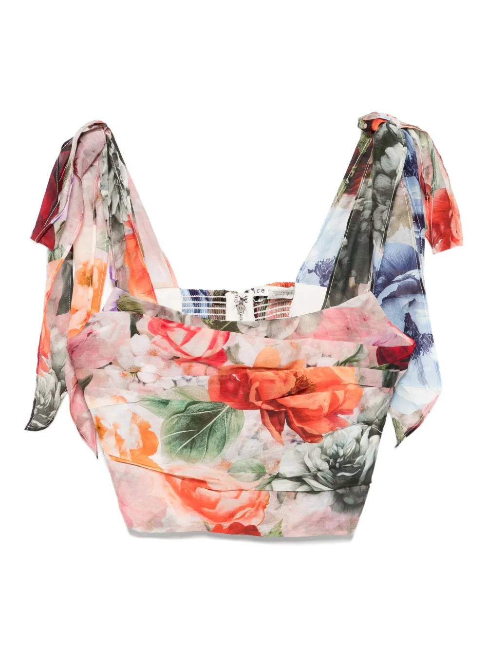 

Блузка с цветочным принтом и завязками Alice + Olivia, нейтральный