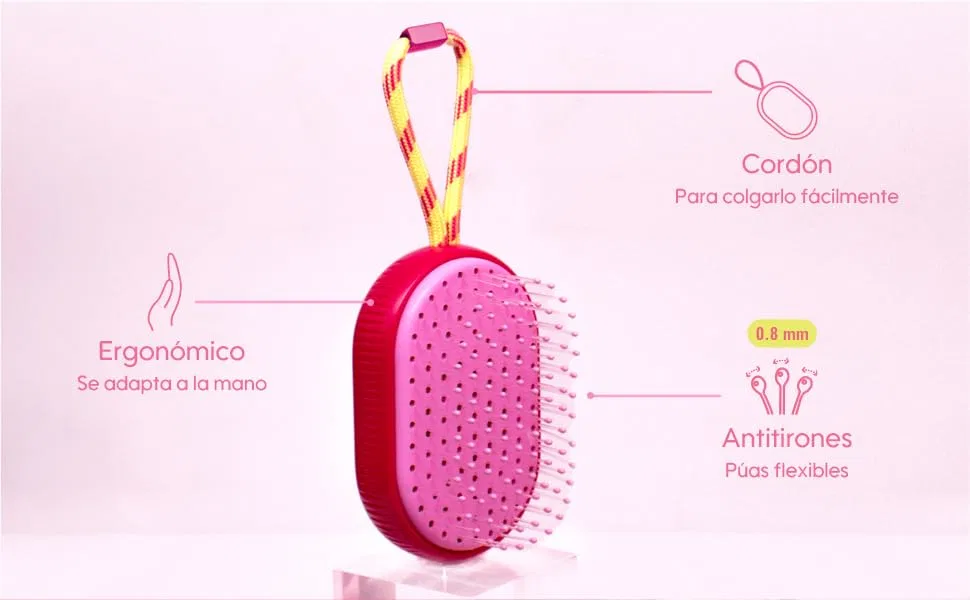 Компактная распутывающая щетка Beter On-the-Go PINK из переработанного пластика Beter — фото 4