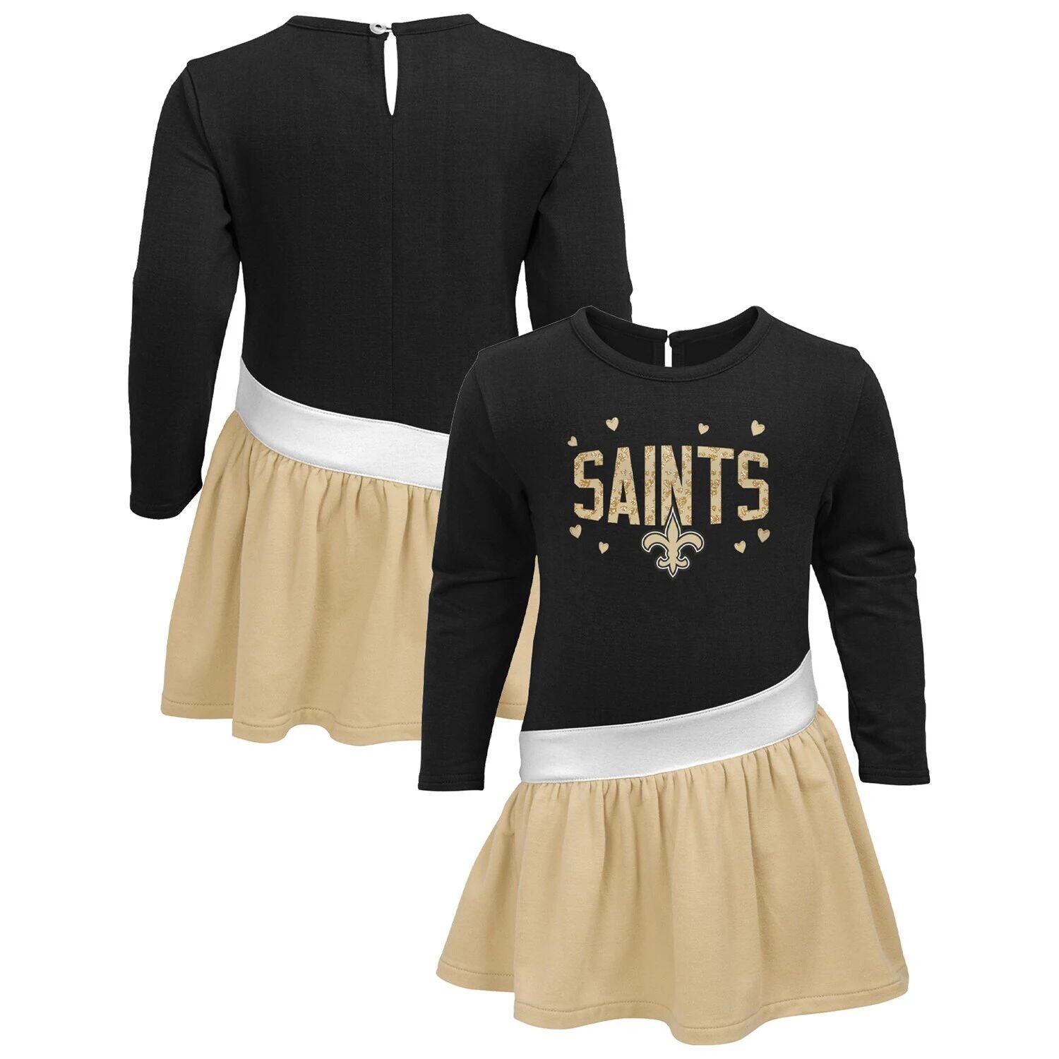 

Черное/золотое трикотажное платье New Orleans Saints Heart to Heart для девочек-младенцев, трикотажное платье Outerstuff, Черный, Черное/золотое трикотажное платье New Orleans Saints Heart to Heart для девочек-младенцев, трикотажное платье Outerstuff