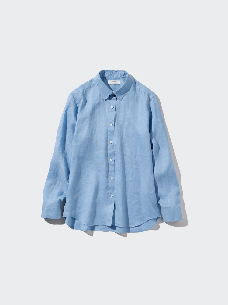 

Рубашка из 100% льна премиум-класса Uniqlo, цвет 61 синий