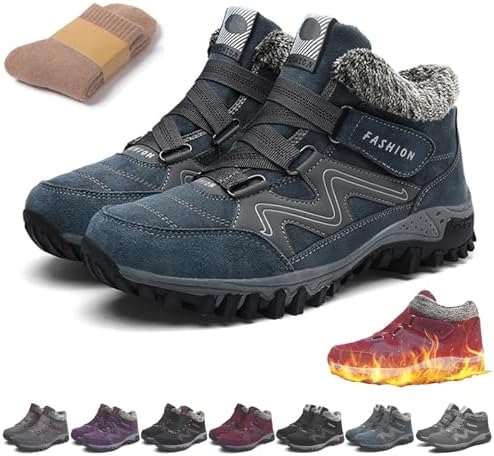 

Зимние теплые ботинки, ортопедические сапоги, зимняя обувь для женщин, водонепроницаемые и противоскользящие, унисекс слипоны Roptink, синий