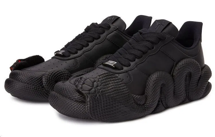 Кроссовки Giuseppe Zanotti Cobras 3D-detail низкие черные — фото 3