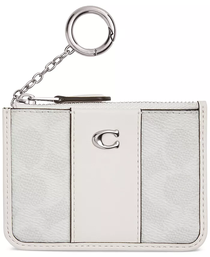 

Мини-визитница Essential для ID-карт из фирменного лакированного полотна Signature COACH, белый