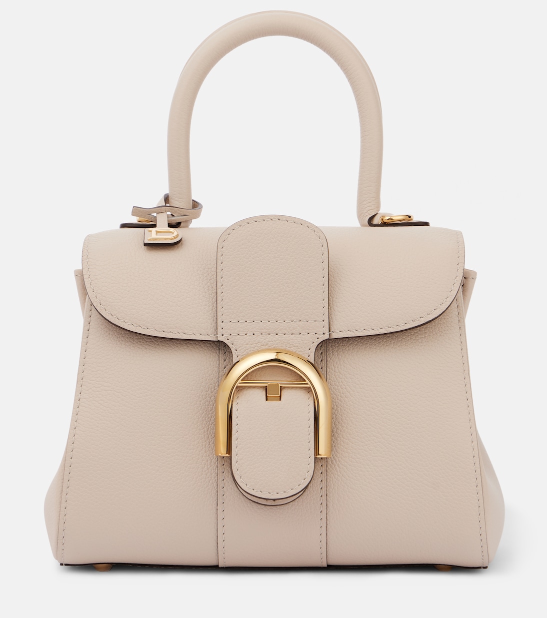 

Блестящая мини-сумка-тоут из кожи Delvaux, Sesame