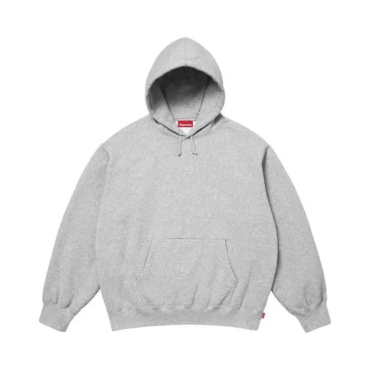 Толстовка с атласной аппликацией и капюшоном Supreme, серый