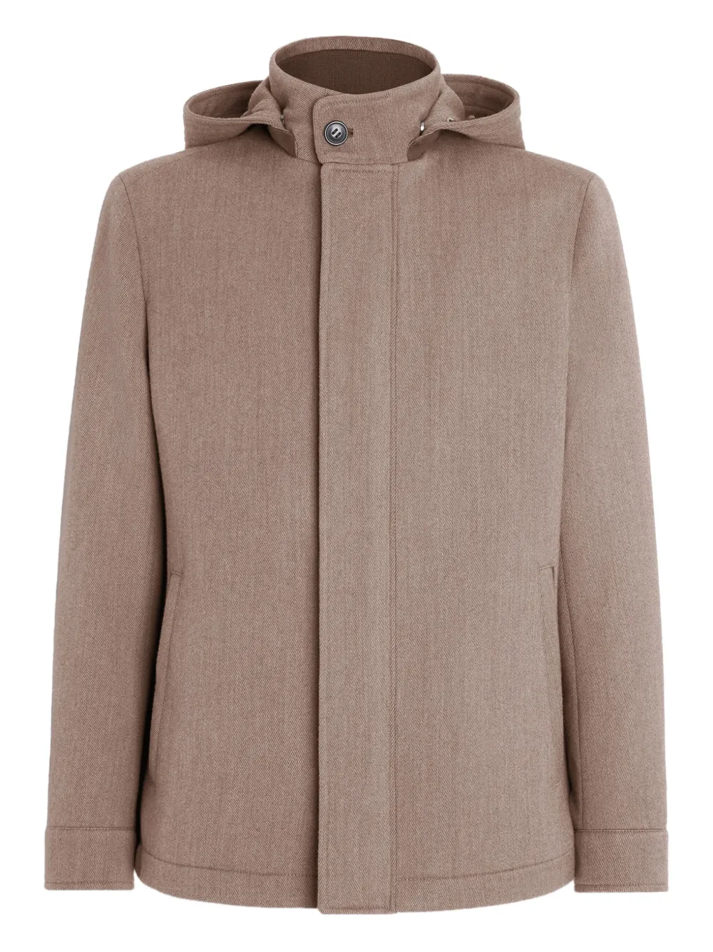 

Куртка с капюшоном и потайной застежкой Zegna, коричневый