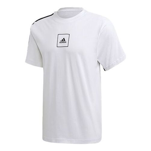 

Футболка m 3s tape tee спортивная круглая горловина короткий рукав Adidas, белый