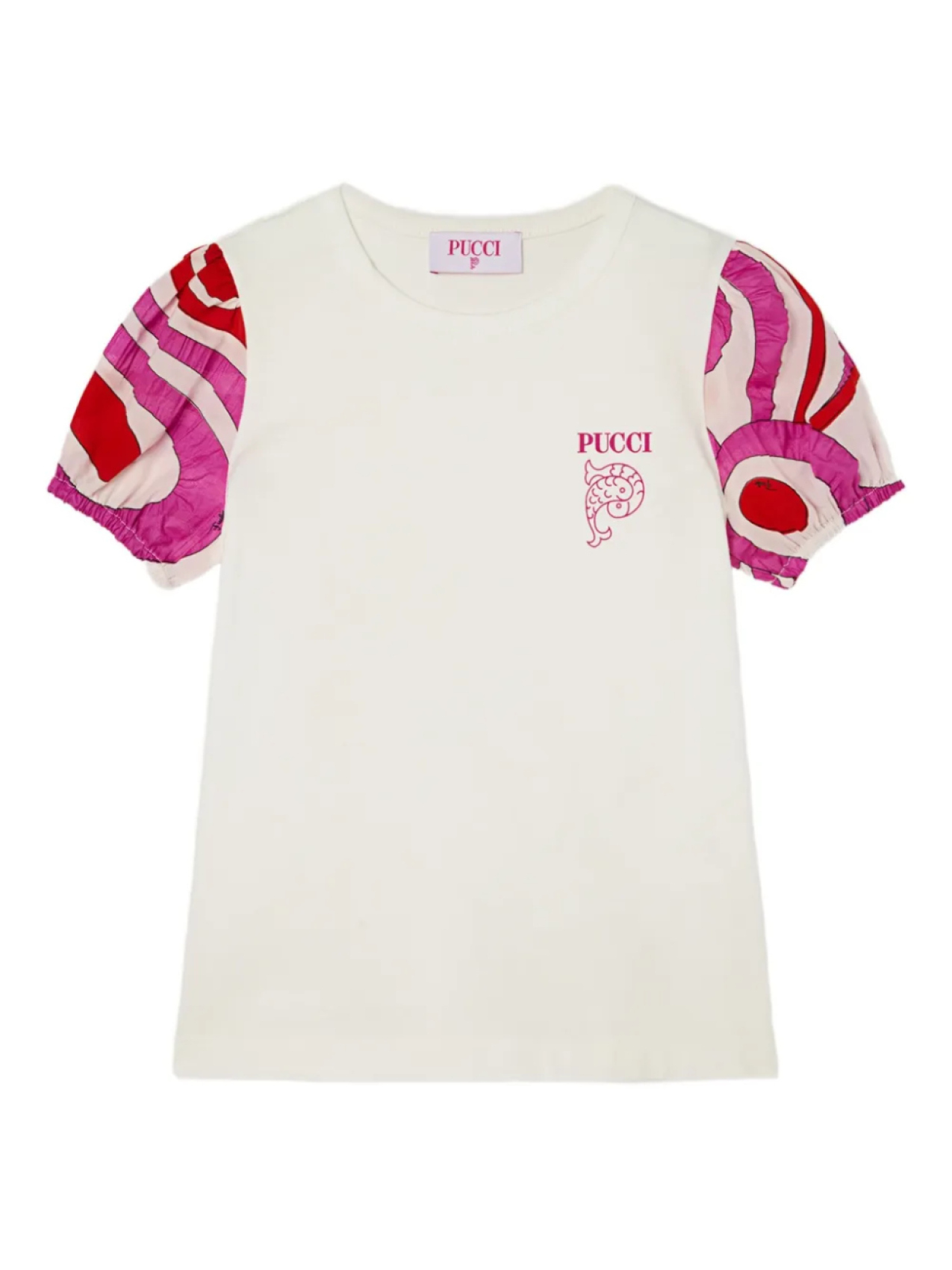

Футболка с графическим принтом PUCCI Junior, белый